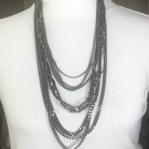 Statement necklace by Cara NY Gunmetal Multistrand